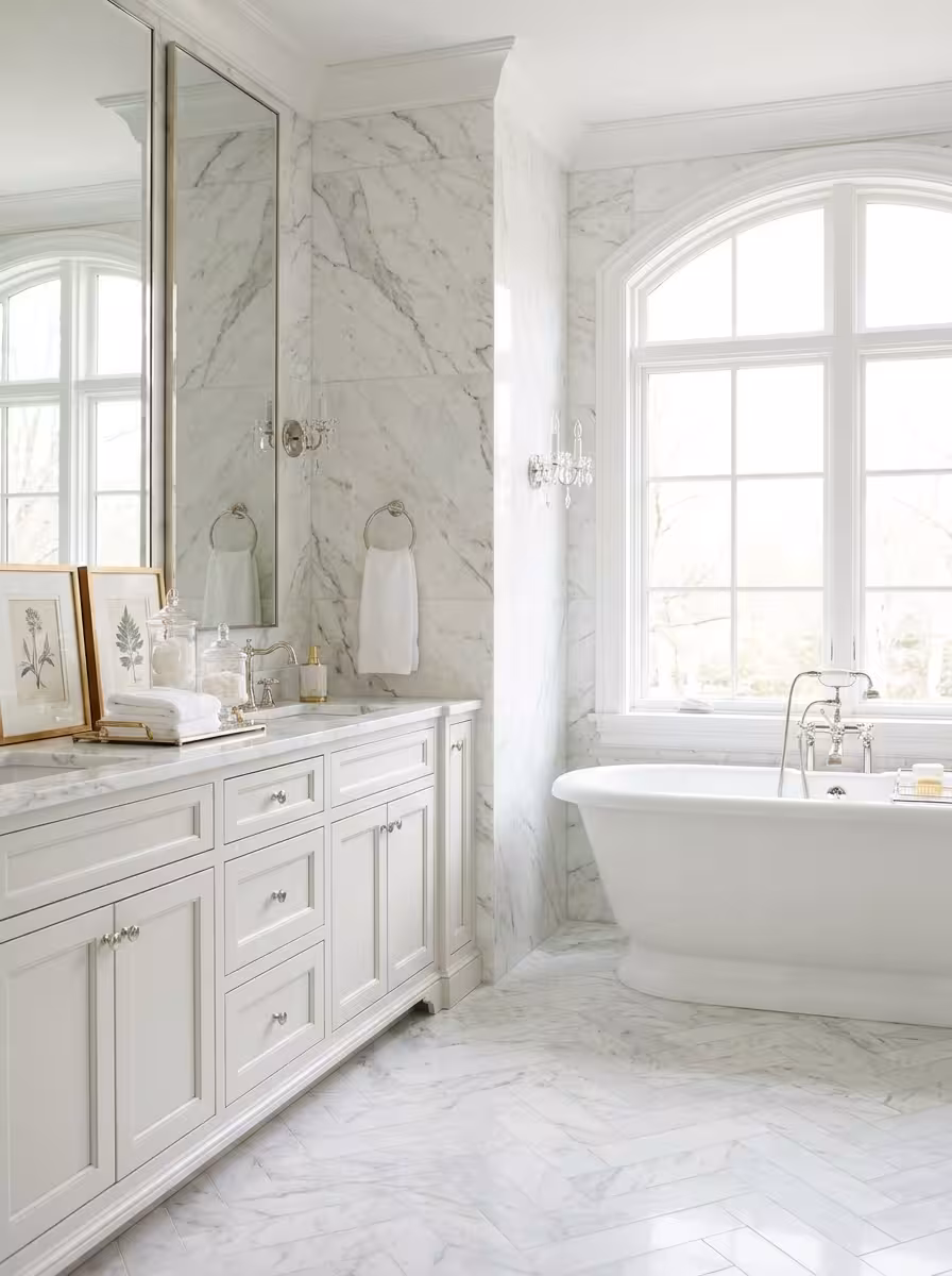 Marble Master Bath - Timeless Classic Bathroom design concept