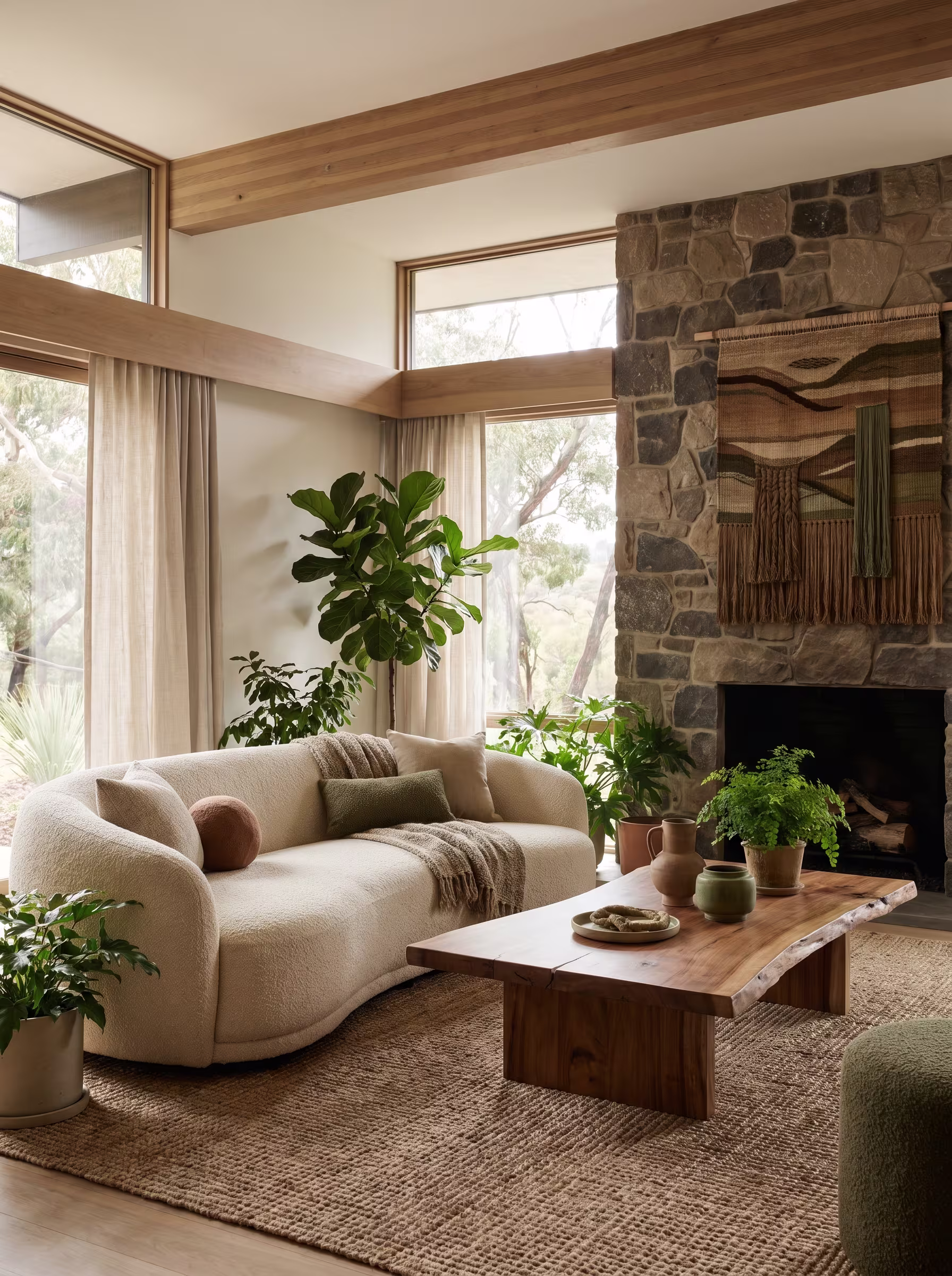 Nature-Inspired Living Room - Organic Modern Living Room design concept